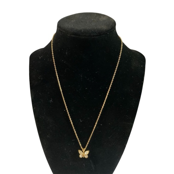 Avon Jewelry - Avon “Fluttering Facets” Goldtone Butterfly Pendant Necklace simulated crystals